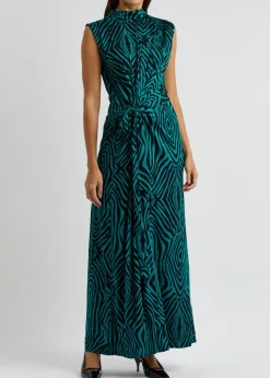 Geri zebra-print jersey maxi dress
