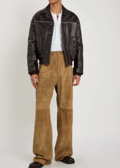 Geth wide-leg suede trousers