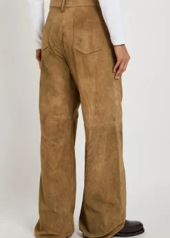 Geth wide-leg suede trousers