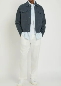 Ghost logo linen-blend overshirt