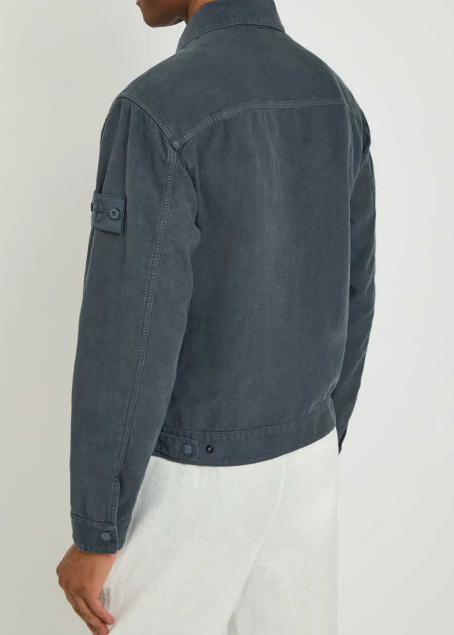 Ghost logo linen-blend overshirt