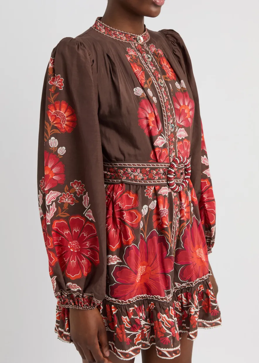 Gigi floral-print cotton-blend mini dress