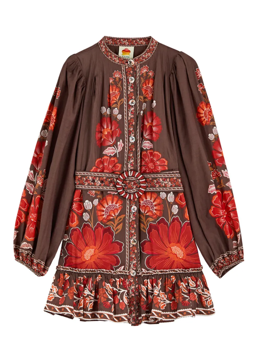 Gigi floral-print cotton-blend mini dress