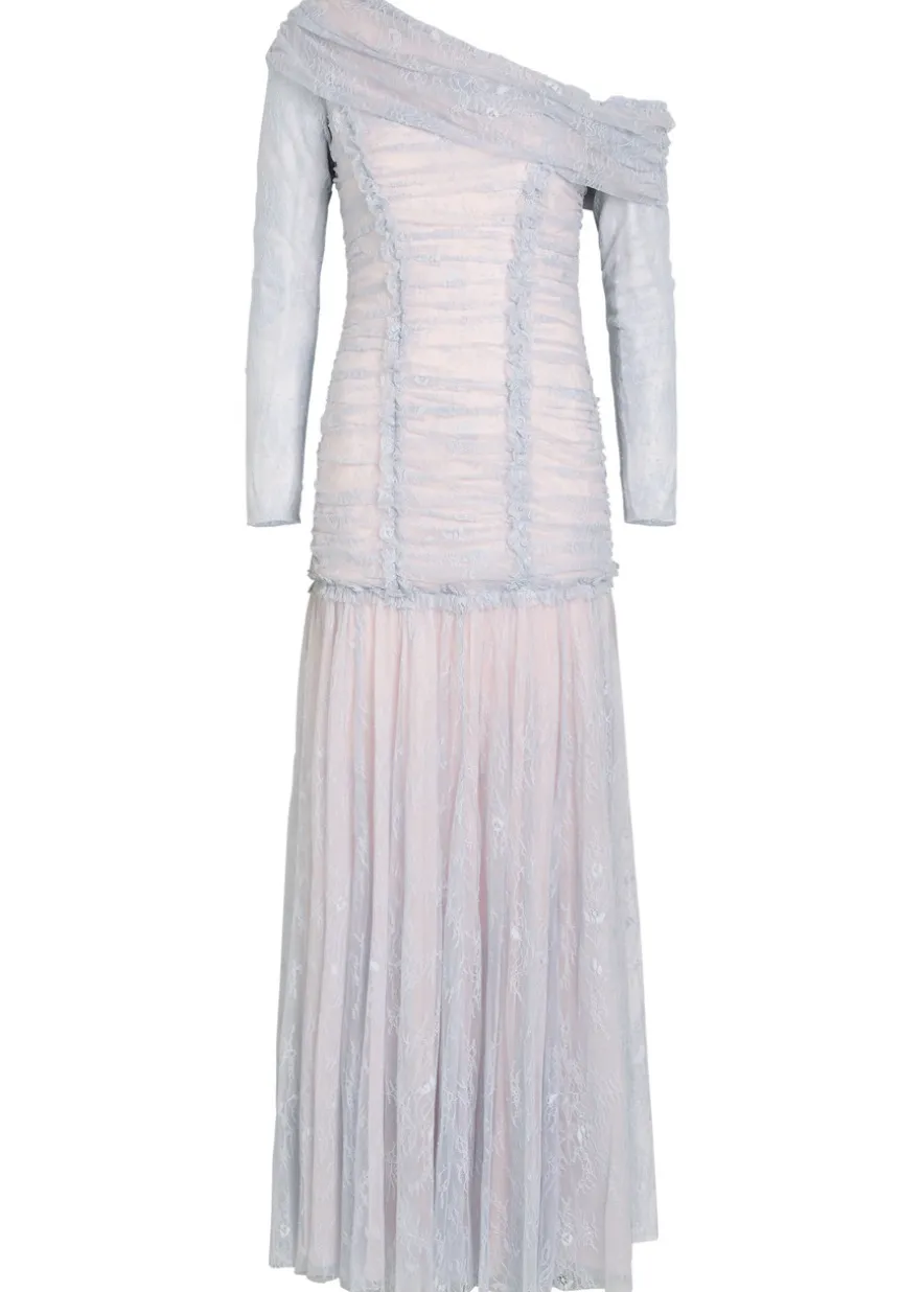 Gigi lace one-shoulder tulle gown