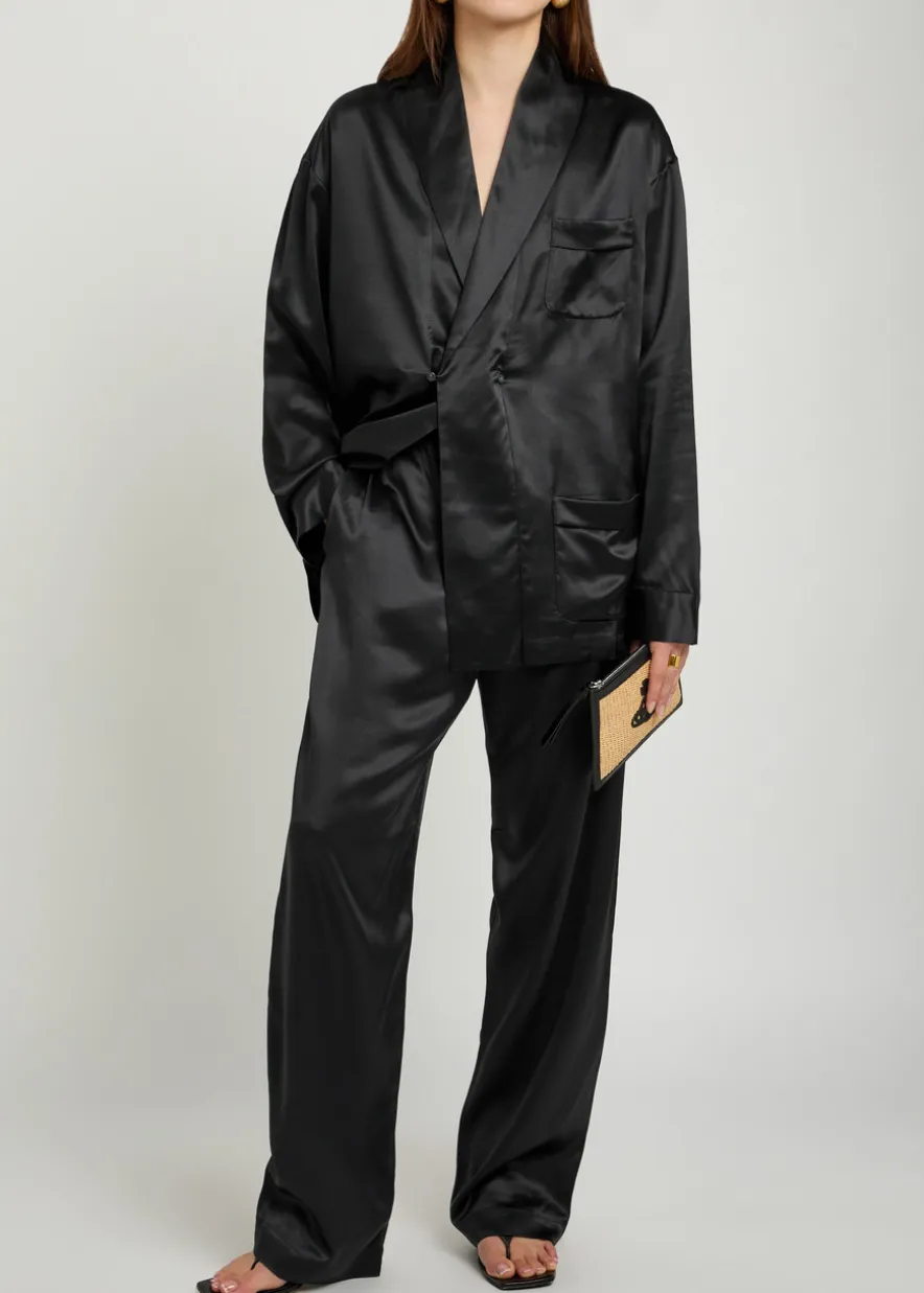 Gilbert double-breasted silk jacket