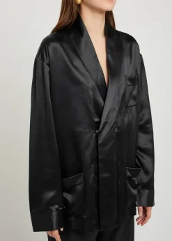 Gilbert double-breasted silk jacket