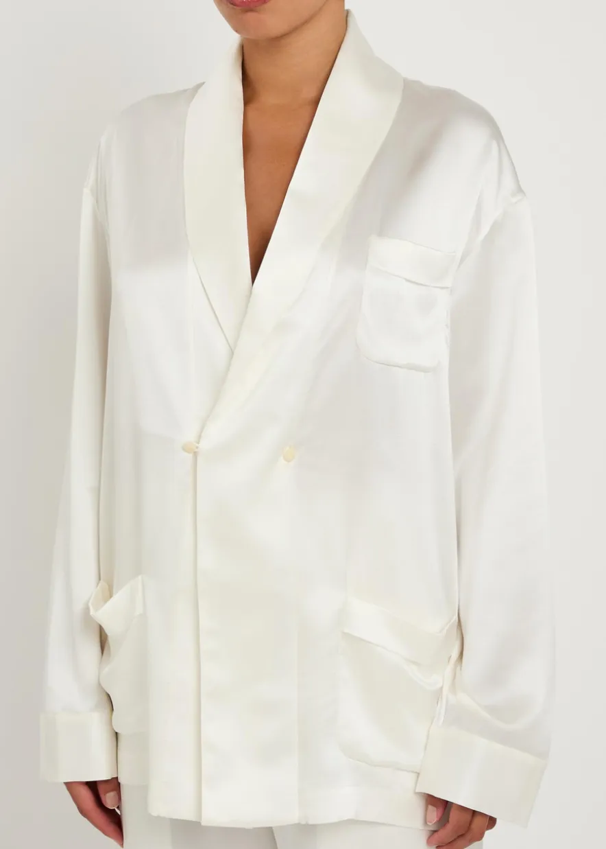 Gilbert double-breasted silk jacket