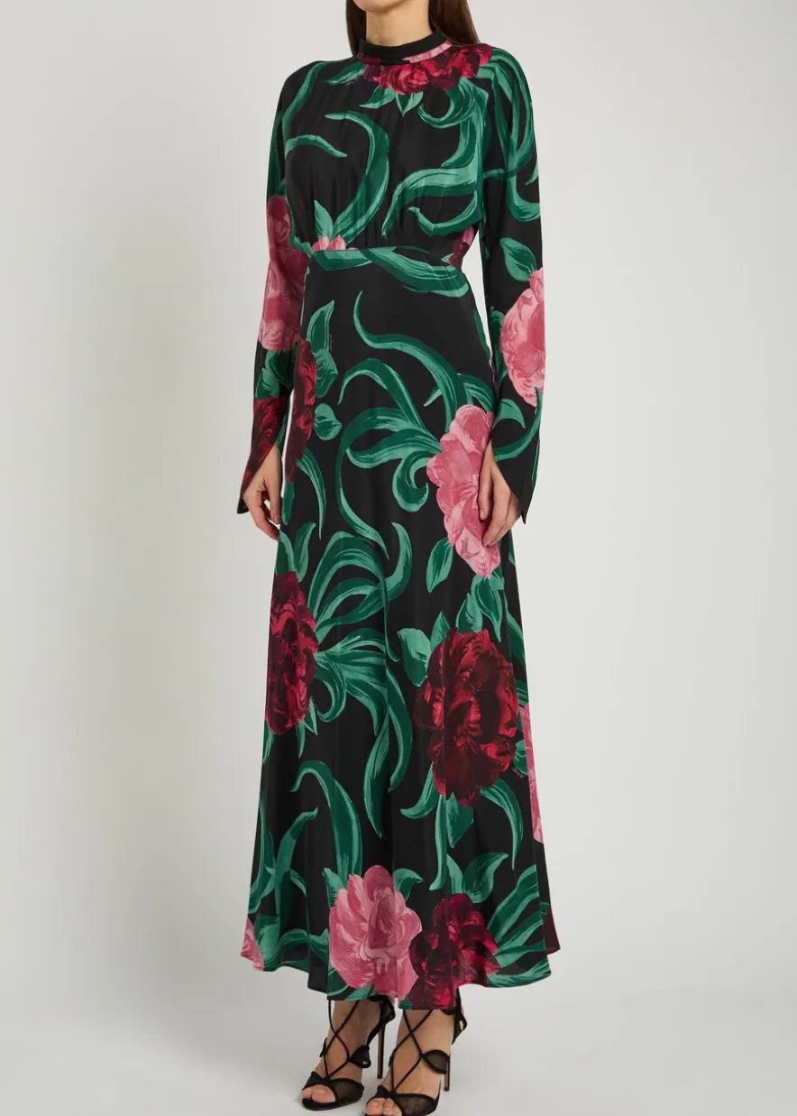Gilda floral-print silk maxi dress