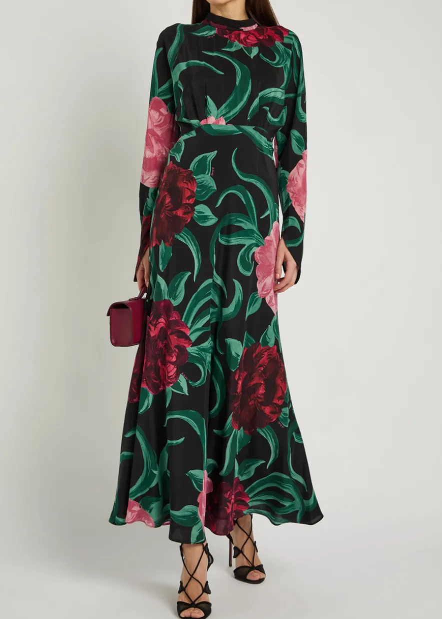 Gilda floral-print silk maxi dress