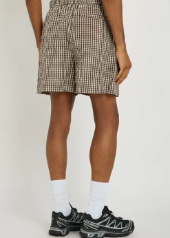 Gingham cotton-blend shorts