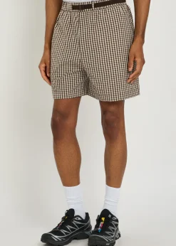 Gingham cotton-blend shorts
