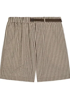 Gingham cotton-blend shorts