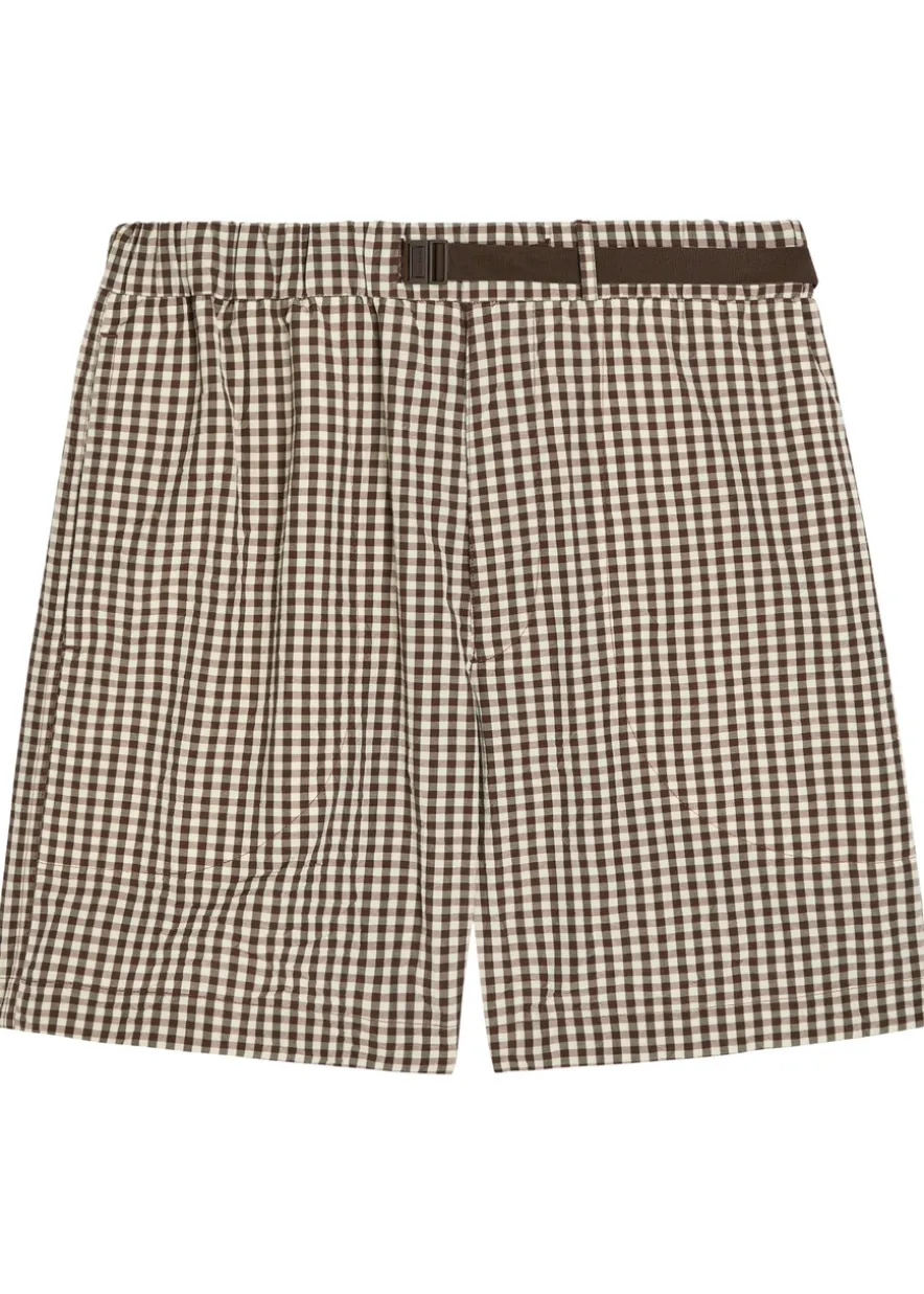 Gingham cotton-blend shorts