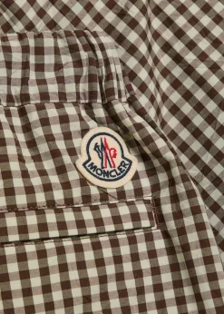 Gingham cotton-blend shorts