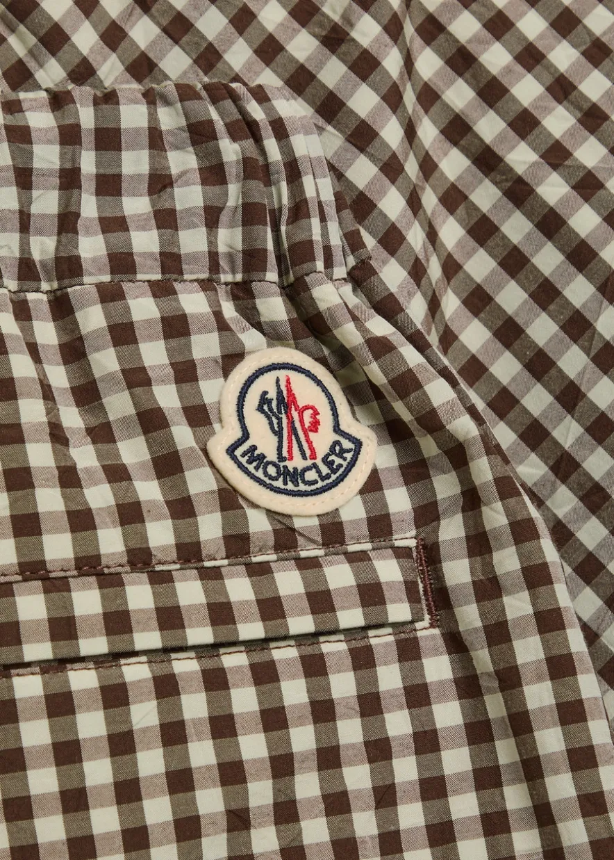 Gingham cotton-blend shorts