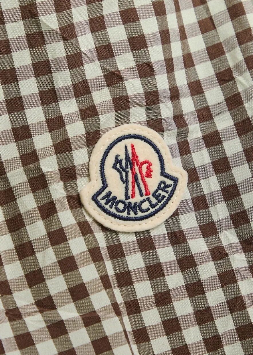 Gingham crinkled cotton-blend jacket