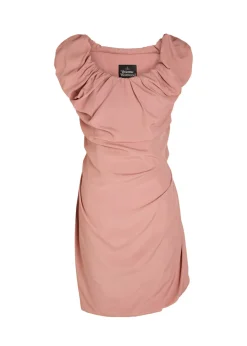 Ginnie Amber draped woven mini dress