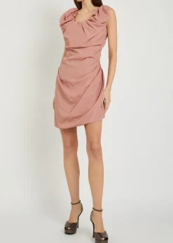 Ginnie Amber draped woven mini dress