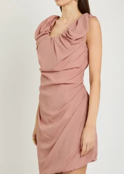 Ginnie Amber draped woven mini dress