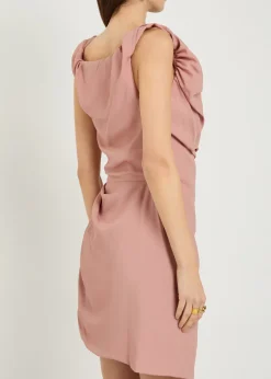Ginnie Amber draped woven mini dress