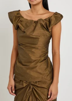 Ginnie draped cotton-blend top