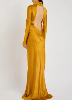 Gio crinkled silk gown