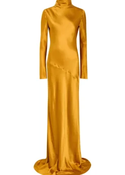 Gio crinkled silk gown