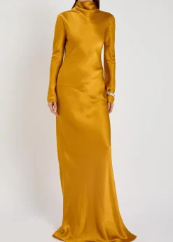 Gio crinkled silk gown