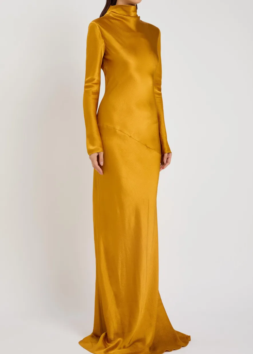 Gio crinkled silk gown