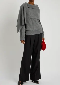 Giorgia pleated wide-leg wool trousers