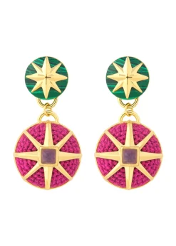 Giotto gemstone gold-plated drop earrings
