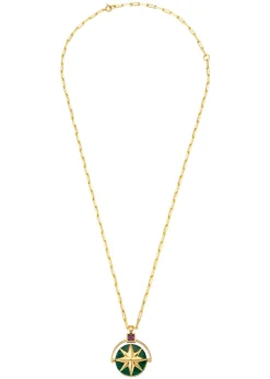 Giotto gemstone pendant gold-plated necklace