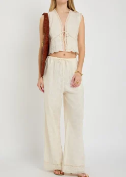 Giulia embroidered wide-leg trousers