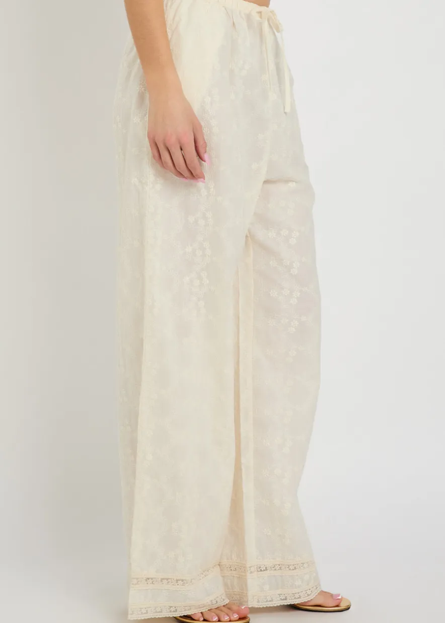 Giulia embroidered wide-leg trousers