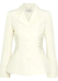 Glenaway gathered silk and wool-blend blazer