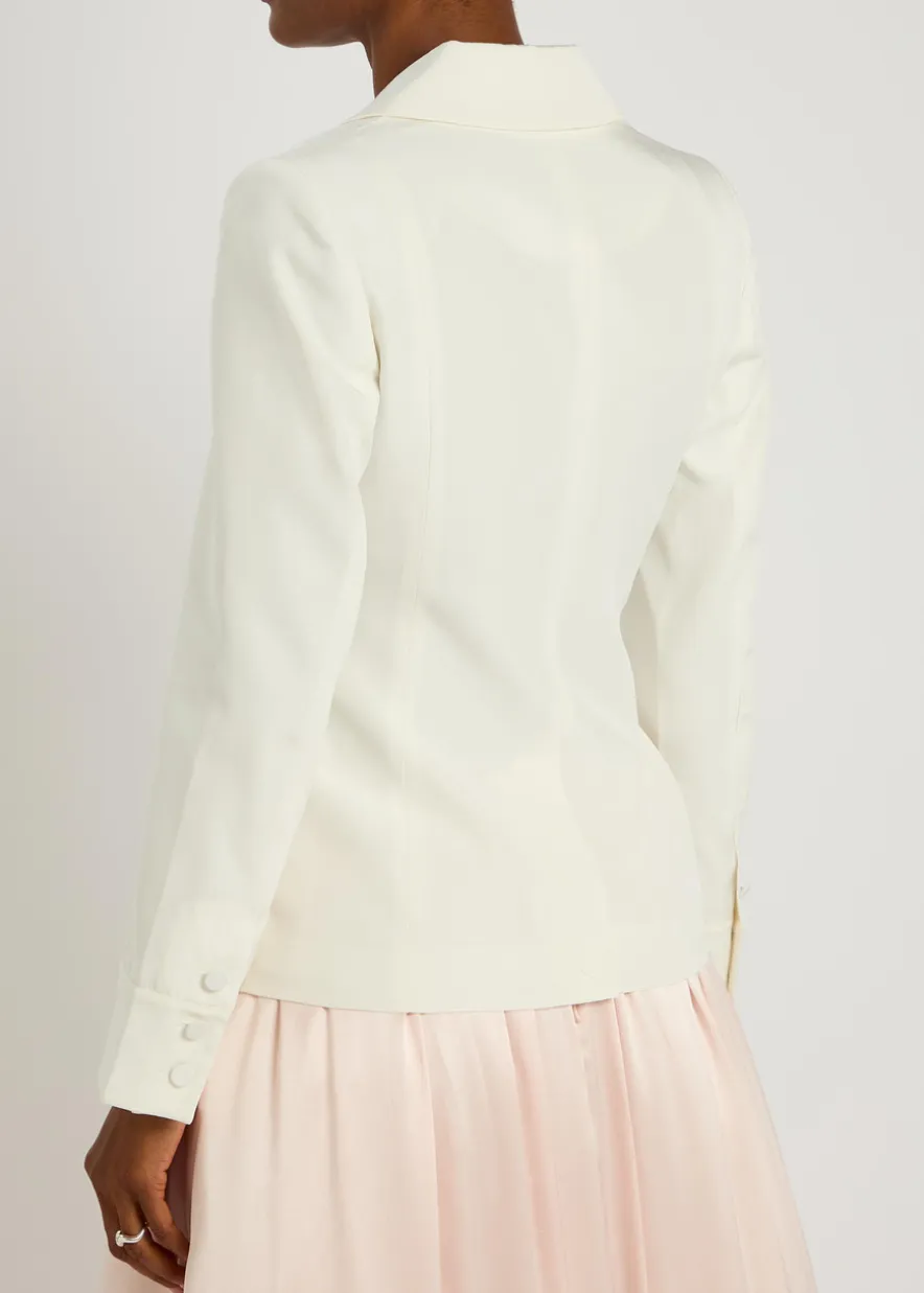Glenaway gathered silk and wool-blend blazer