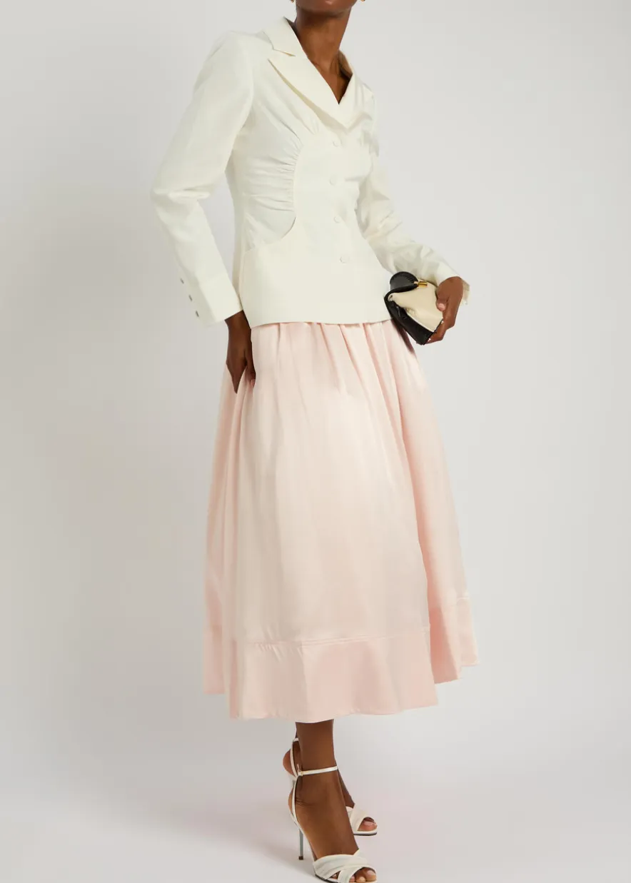 Glenaway gathered silk and wool-blend blazer