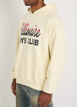 Glittered logo-print hooded cotton sweatshirt