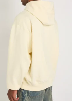 Glittered logo-print hooded cotton sweatshirt