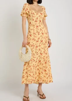 Gloria floral-print chiffon midi dress