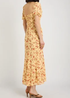 Gloria floral-print chiffon midi dress