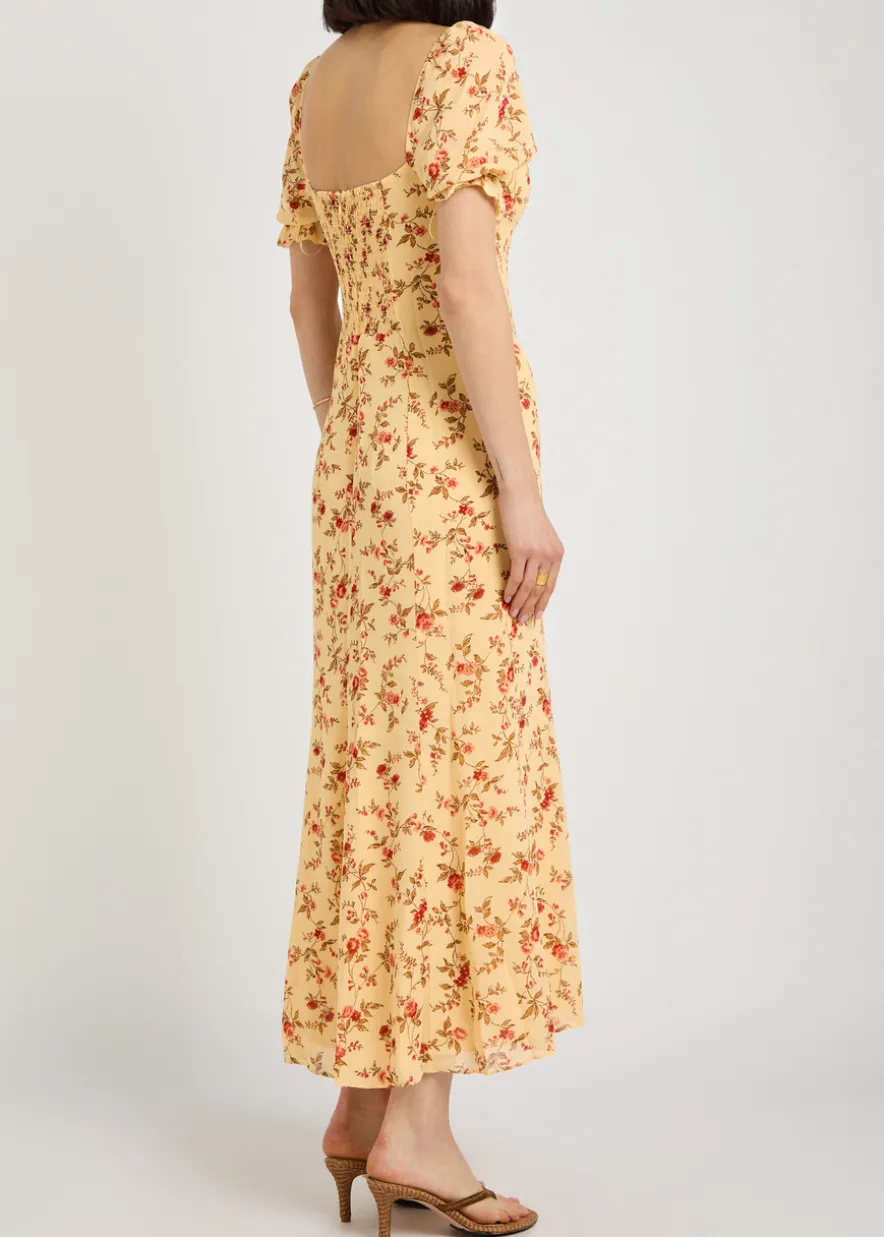 Gloria floral-print chiffon midi dress