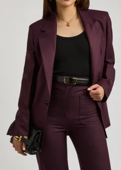 Glossed leather belt