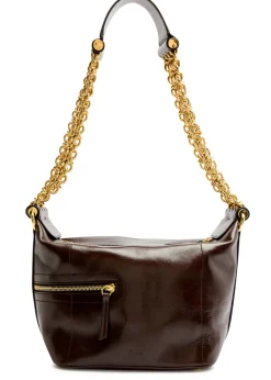 Glossed leather camera bag