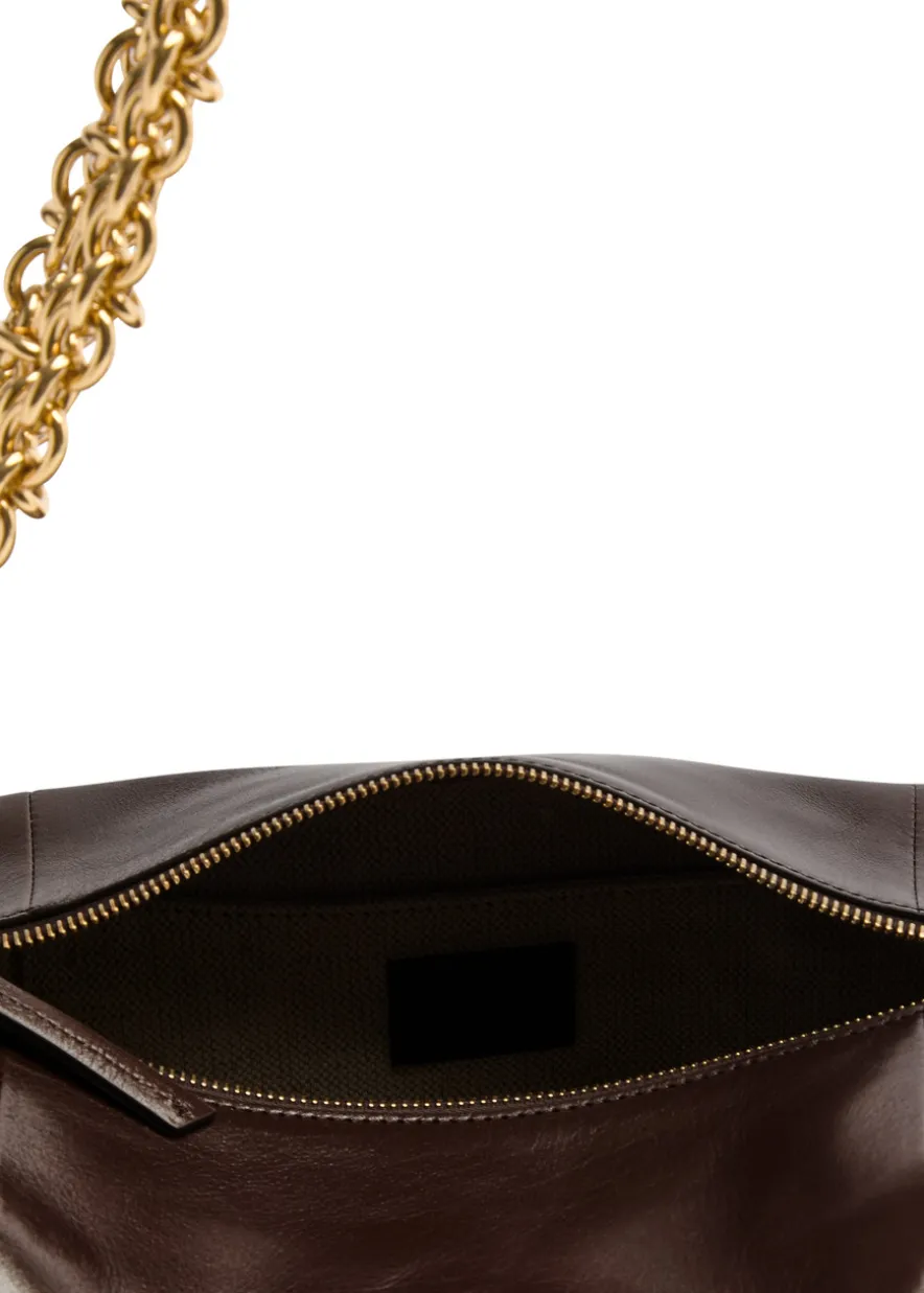 Glossed leather camera bag