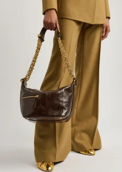 Glossed leather camera bag