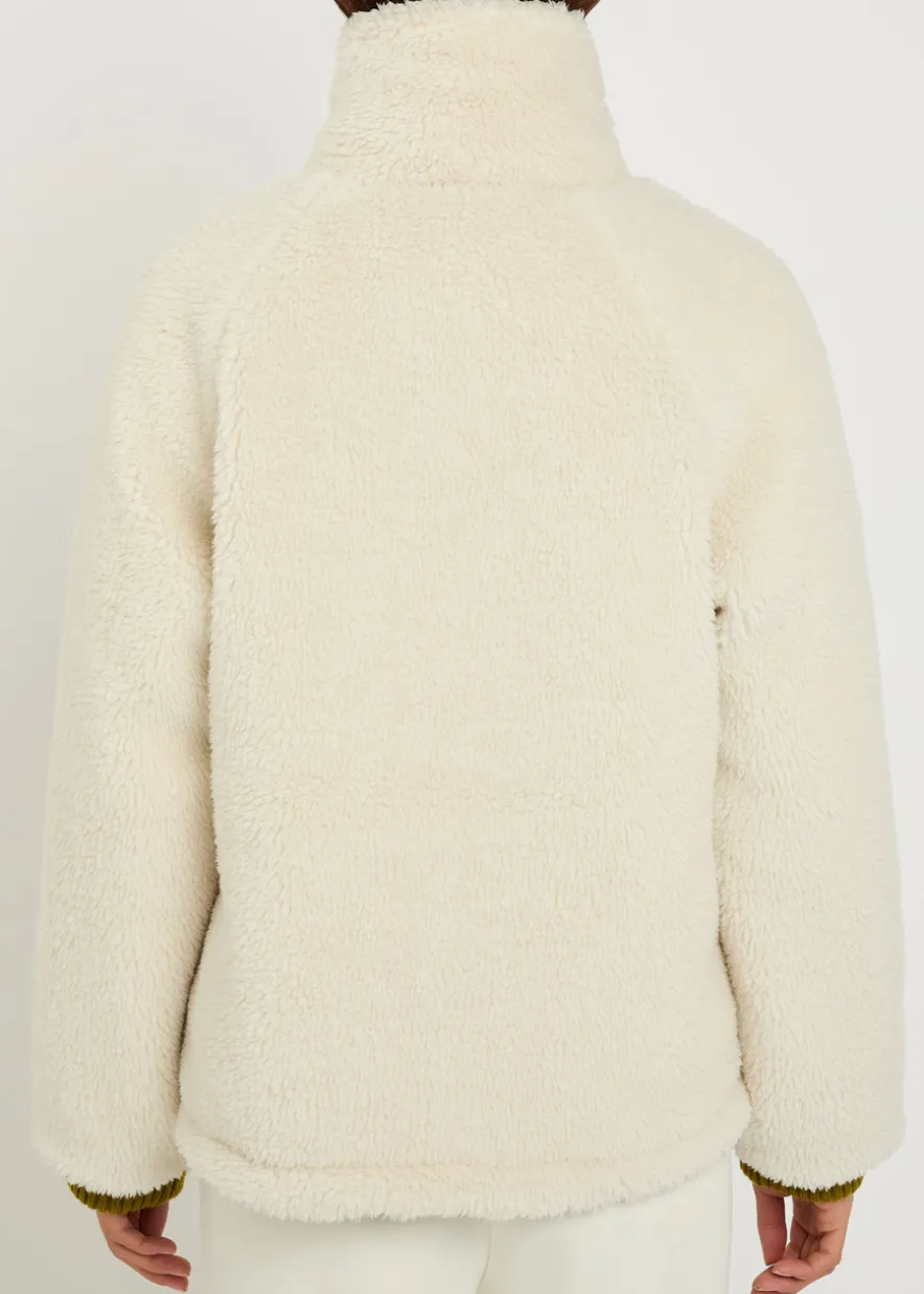 Glover reversible fleece and soft-twill jacket