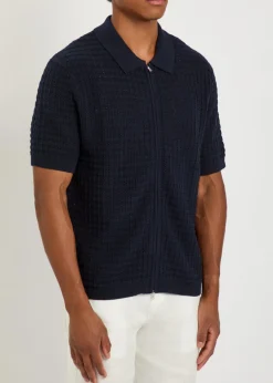 Goldie textured-knit cotton polo shirt