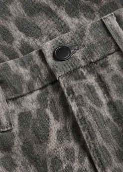 Good Icon leopard straight-leg jeans