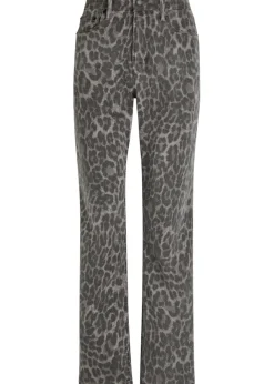 Good Icon leopard straight-leg jeans